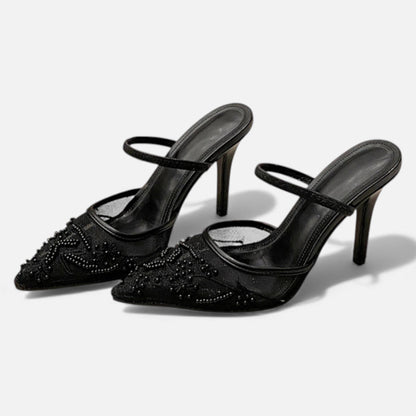 Ladies Elegant Lace High Heel Shoes