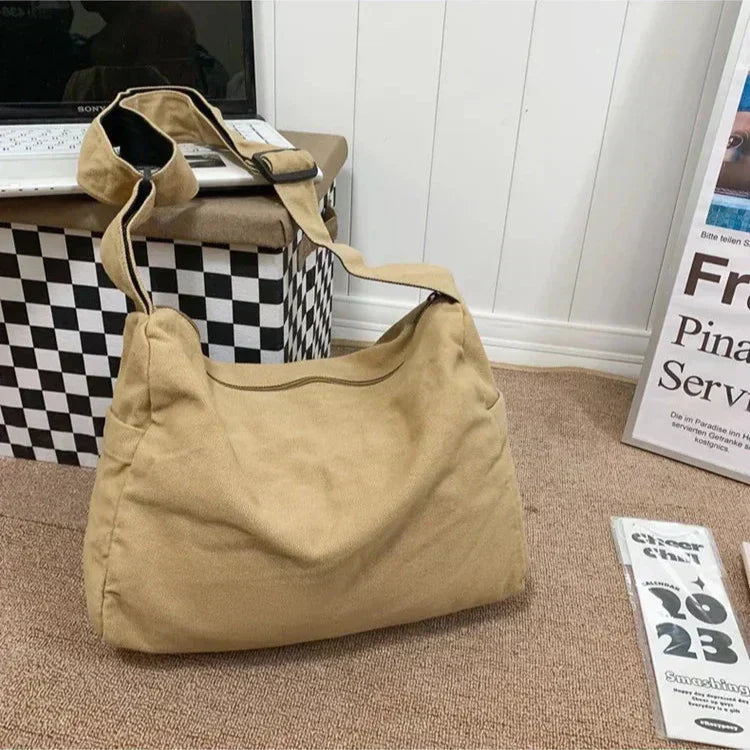 Versatile Canvas Crossbody Messenger Bag for Daily Use