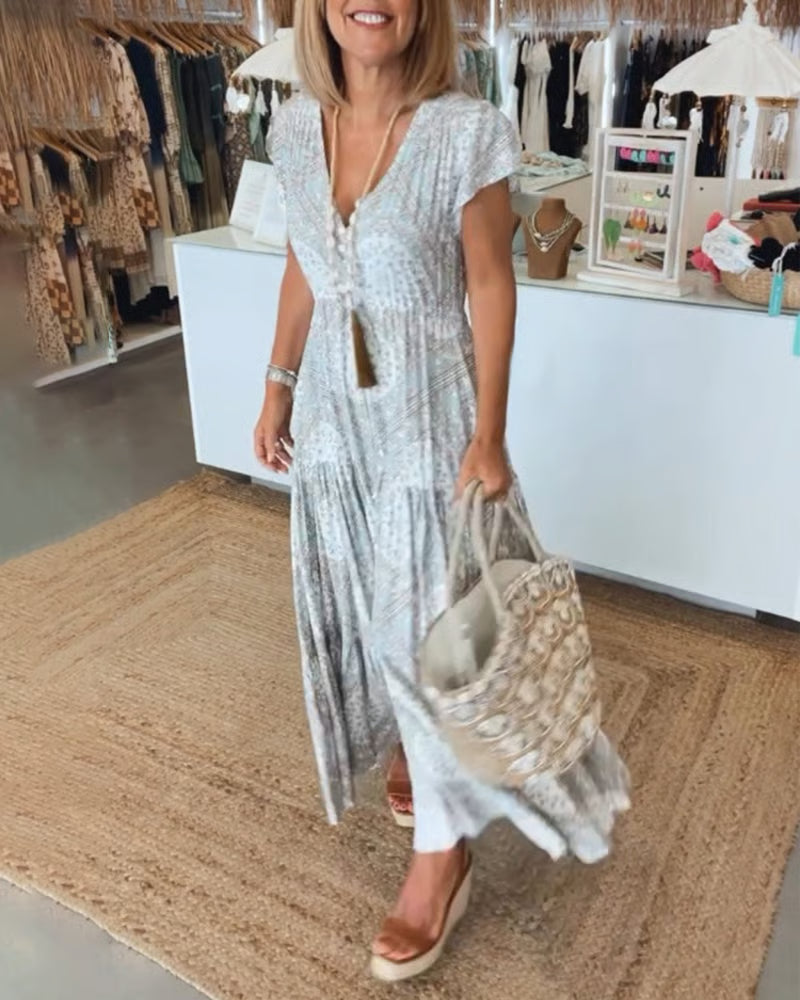 Classic Chic V-Neck Women's Dress