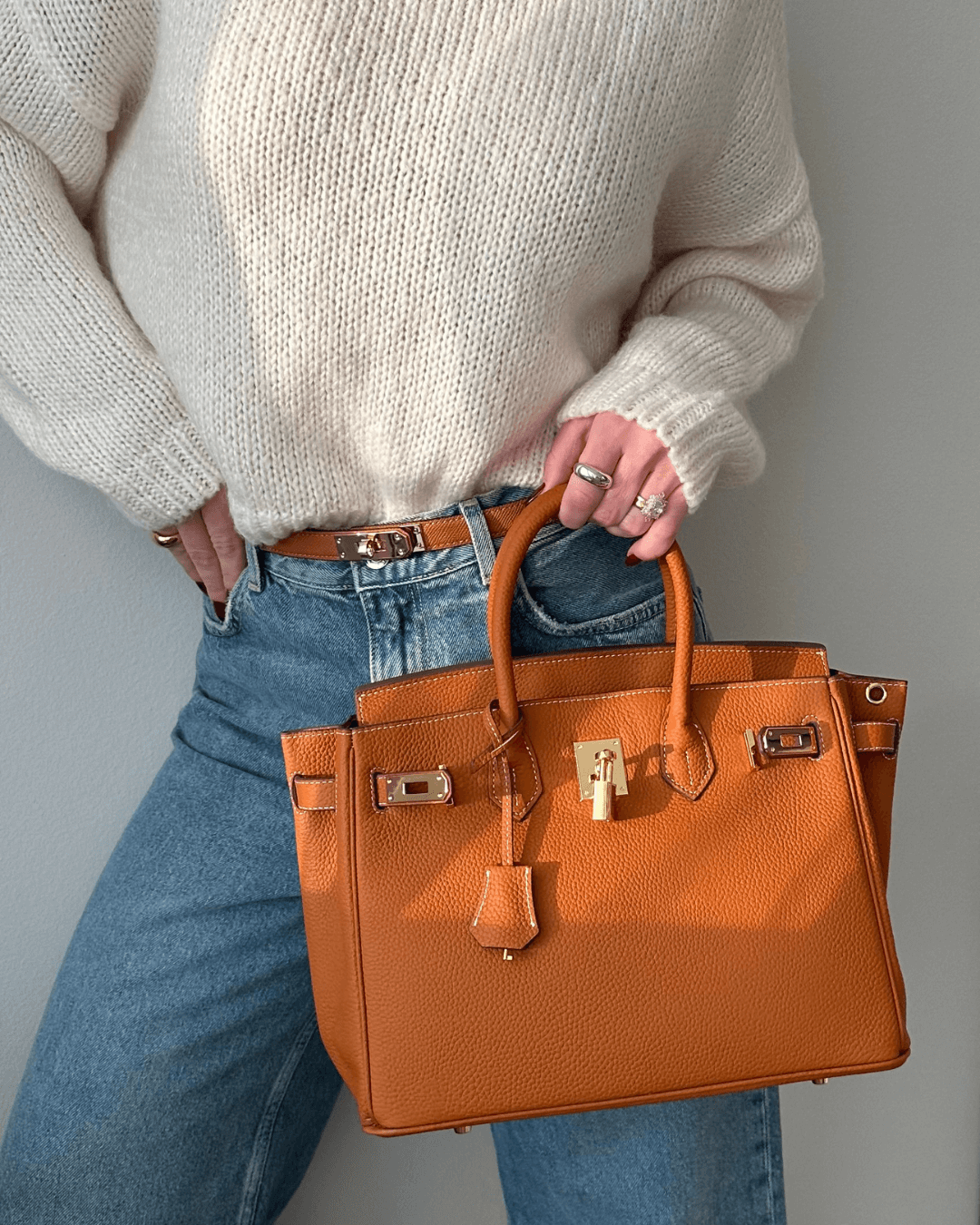 Premium Leather Tote Bag for Women Large Work Handbag
