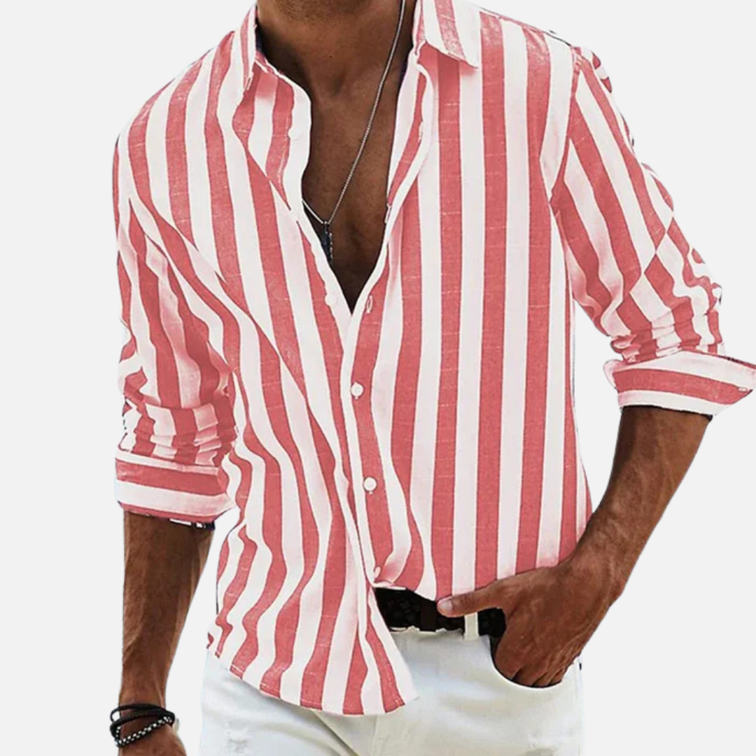 Men's Breathable Beach Striped Shirt