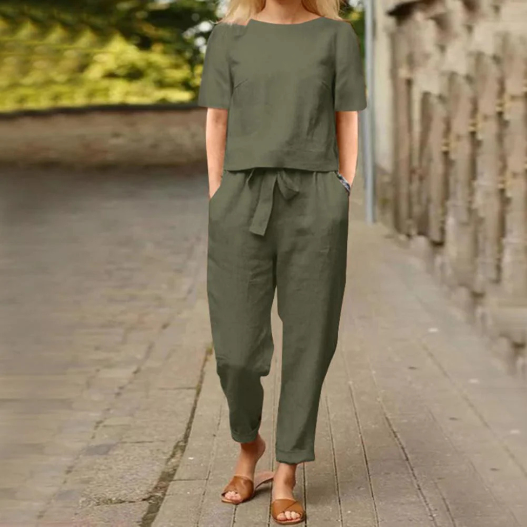 Lightweight Breathable Short Sleeve Summer Outfit Set