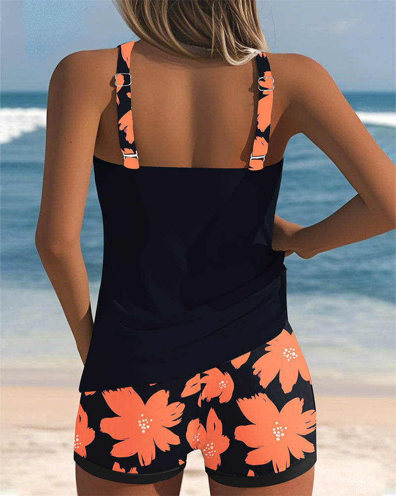 Tropical Floral Swim Tankini