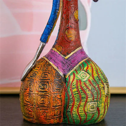 Colourful Female Figurine Resin Art Sculpture for Home