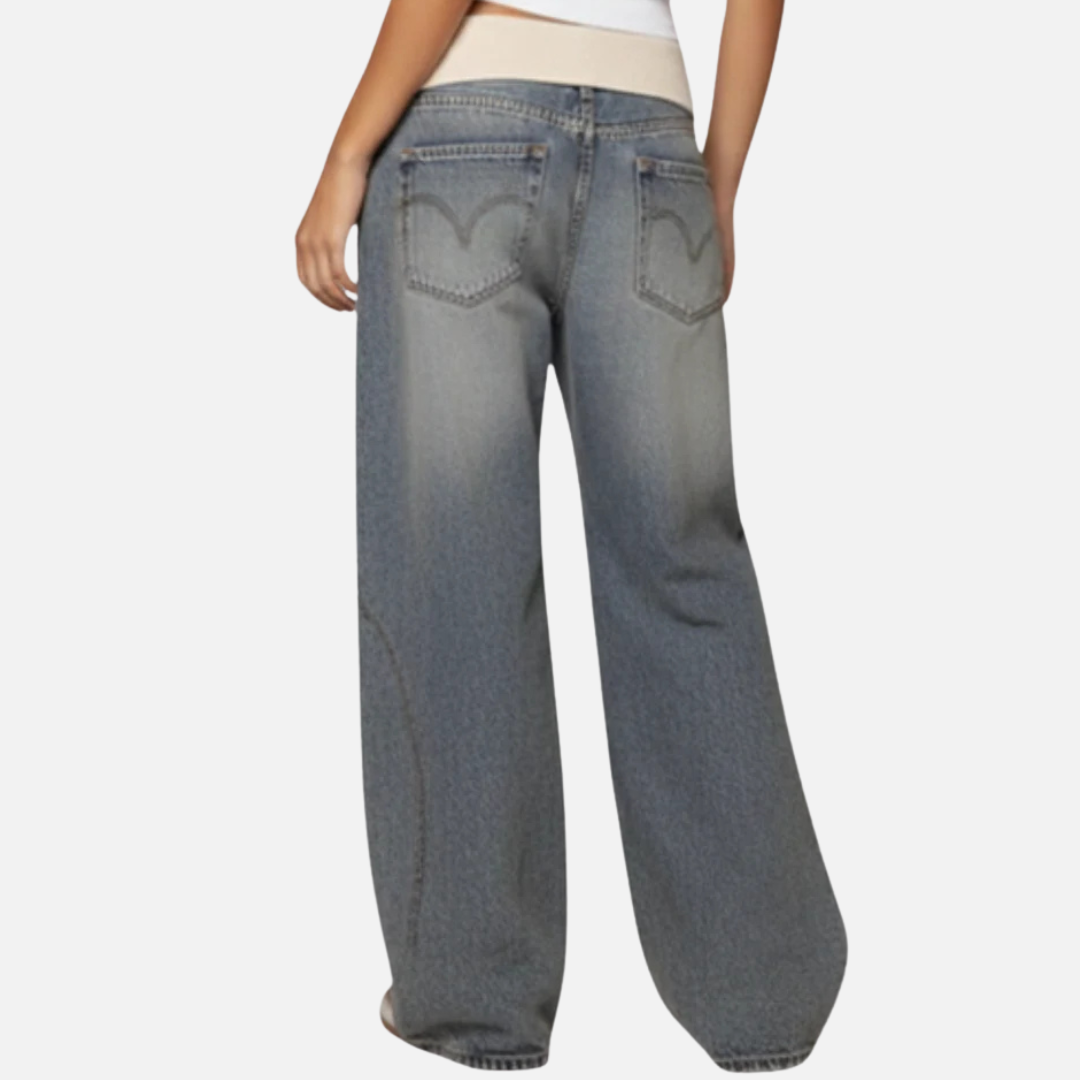 Women’s Wide-Leg Jeans with Elastic Waist