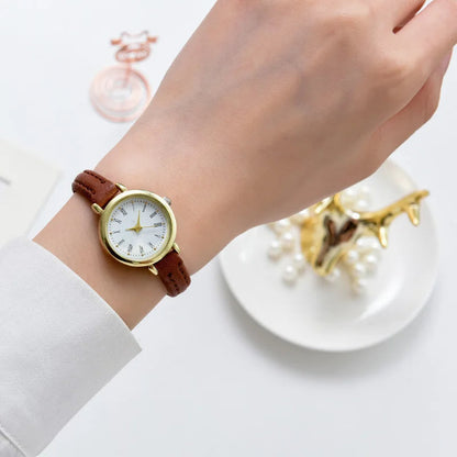 Classic Round Women's Watch with Gold Finish