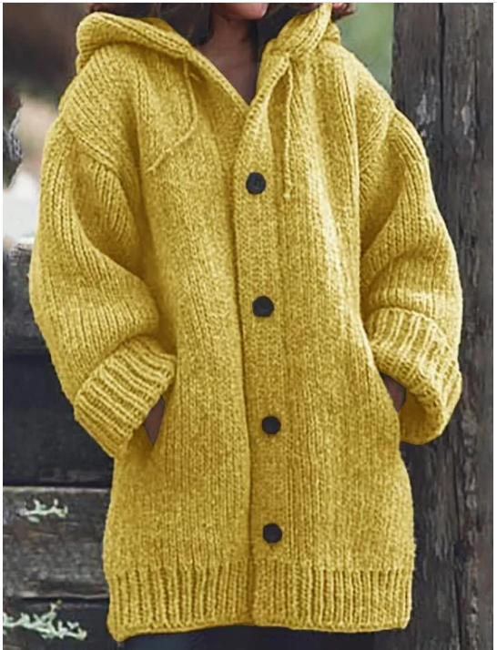 Warm Women's Layered Cardigan with Hood