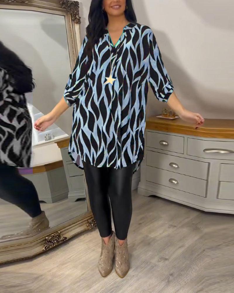 Fashionable Patterned Loose Fit Top