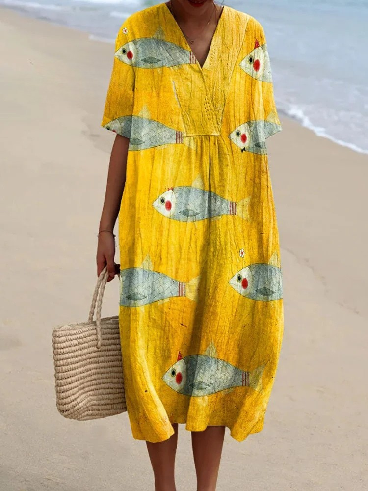 Artistic Floral Women's Dress - Luxivelle
