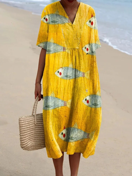 Artistic Floral Women's Dress - Luxivelle