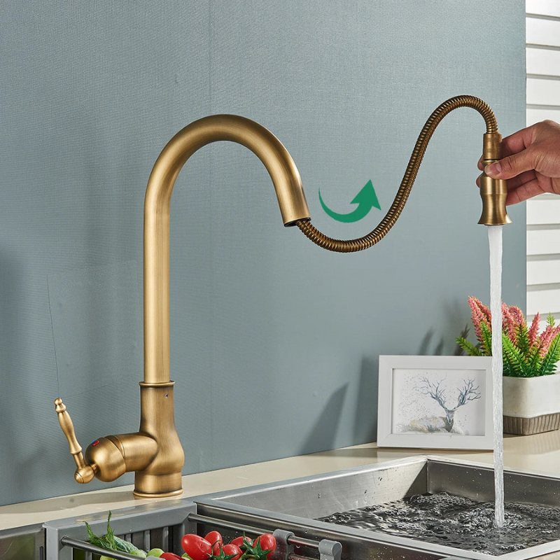Classic Brass Kitchen Faucet - Traditional Mixer Tap