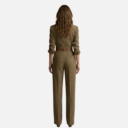 Zarrachi | Women's Plaid Belted Utility Jumpsuit