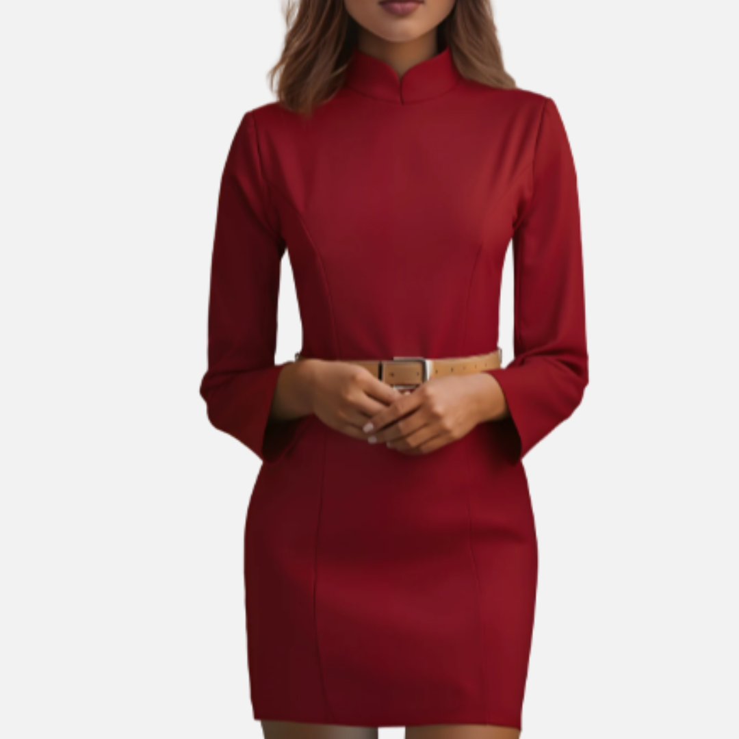 Women's Mock Neck Bodycon Mini Dress
