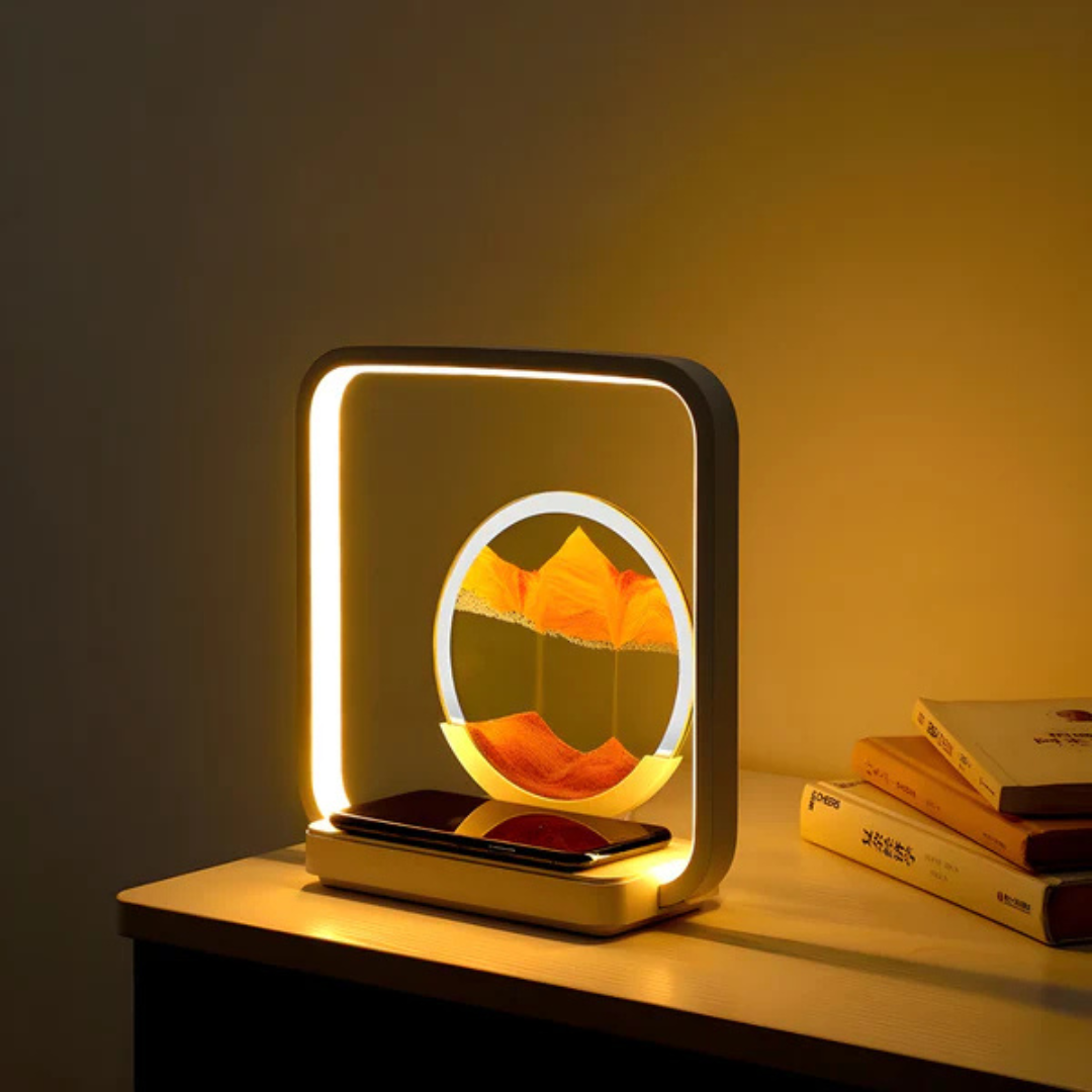 Colorful 3D LED Table Lamp with Moving Sand Design