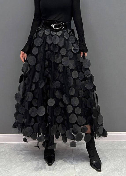 Floral Spot Flowy Mid Length Skirt - Luxivelle