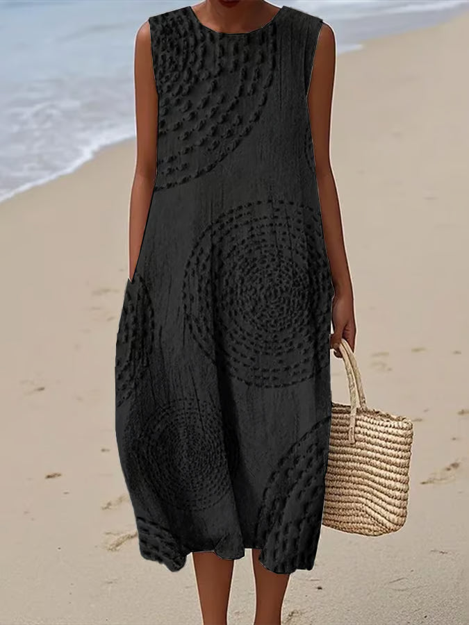 Sleeveless Floral Maxi Dress with Embellished Detail