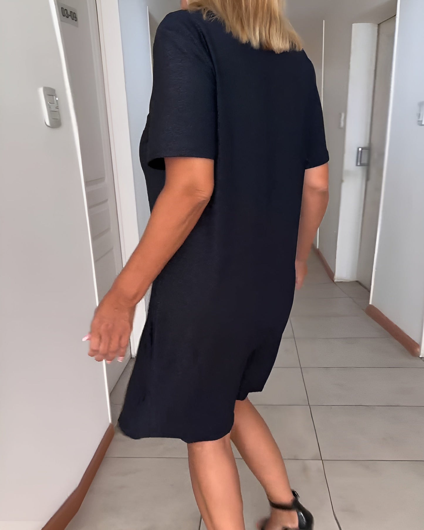 Chic Ruffled V Neckline Dress