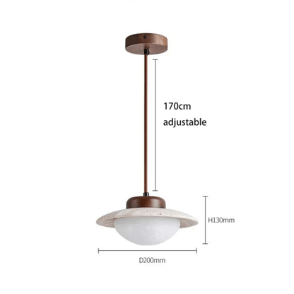 Rustic Wood and Metal LED Hanging Light