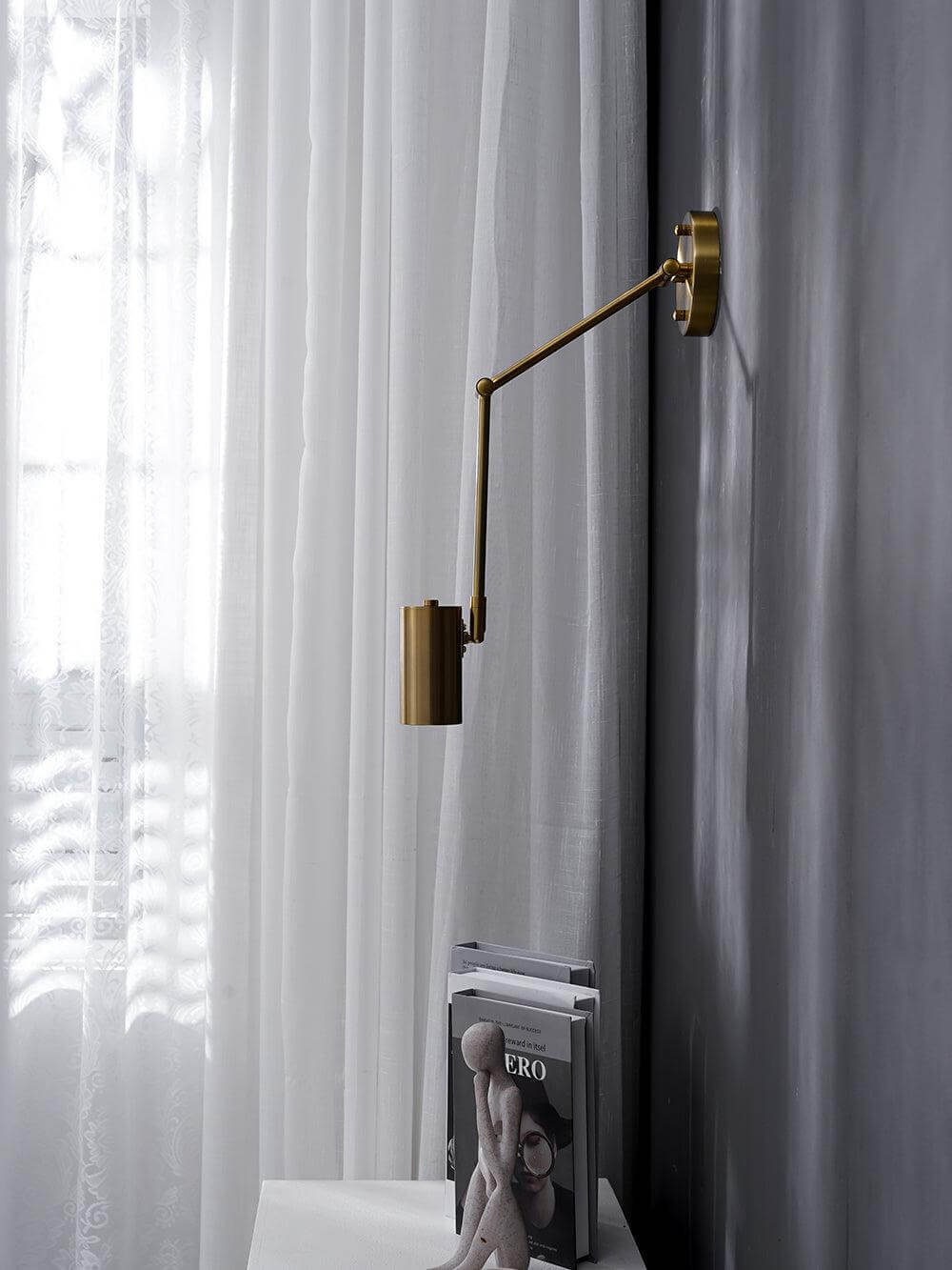 Flexible Brushed Steel LED Wall Light with Arm