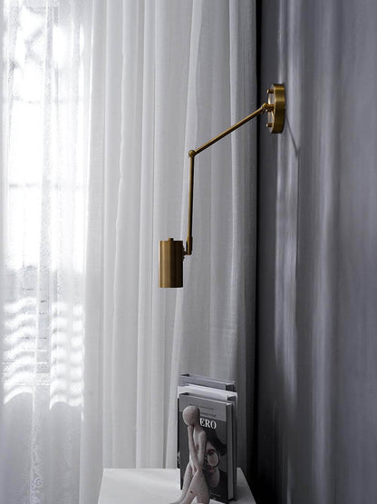 Flexible Brushed Steel LED Wall Light with Arm