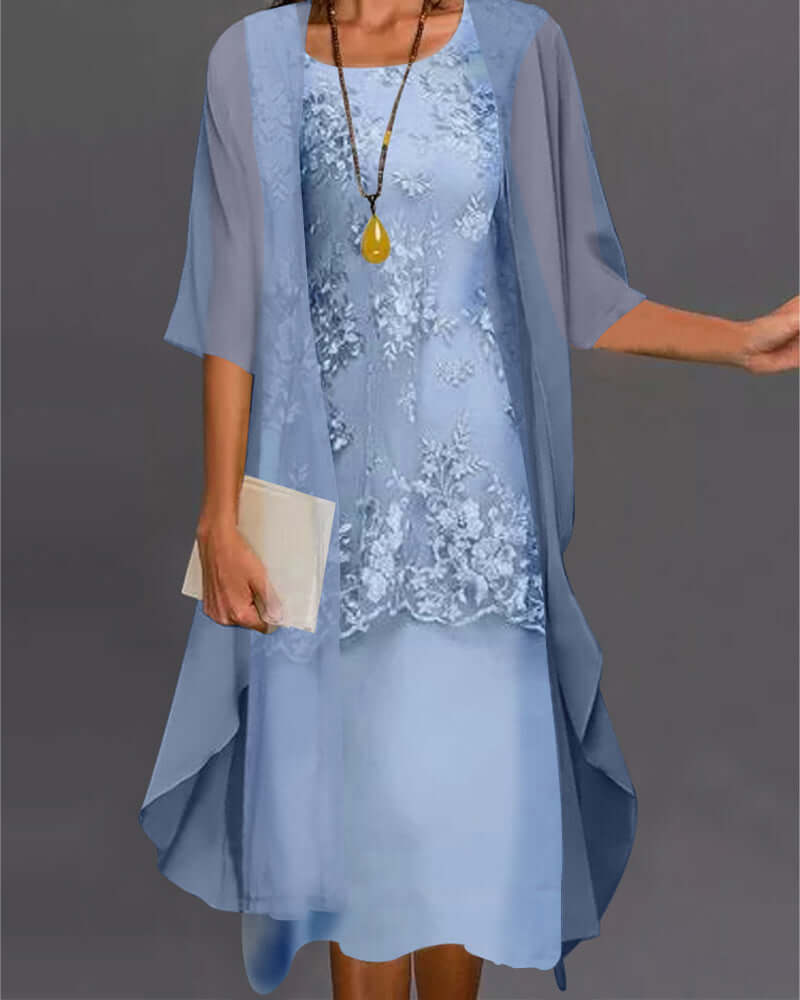 Flowy Double Layer Evening Dress - Luxivelle