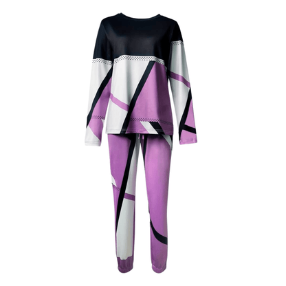 Cozy Geometric Pattern Sleepwear Set