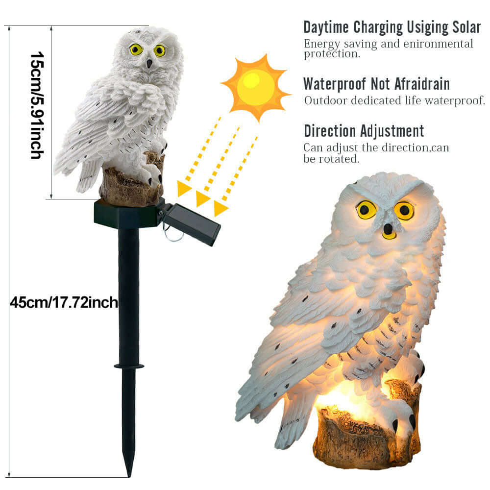 Outdoor Owl Solar Powered Lanterns (2-Pack)