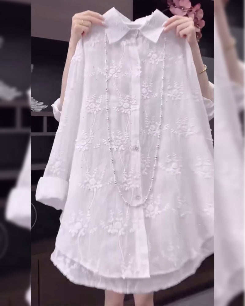 Relaxed Fit Casual Embroidered Tee Shirt