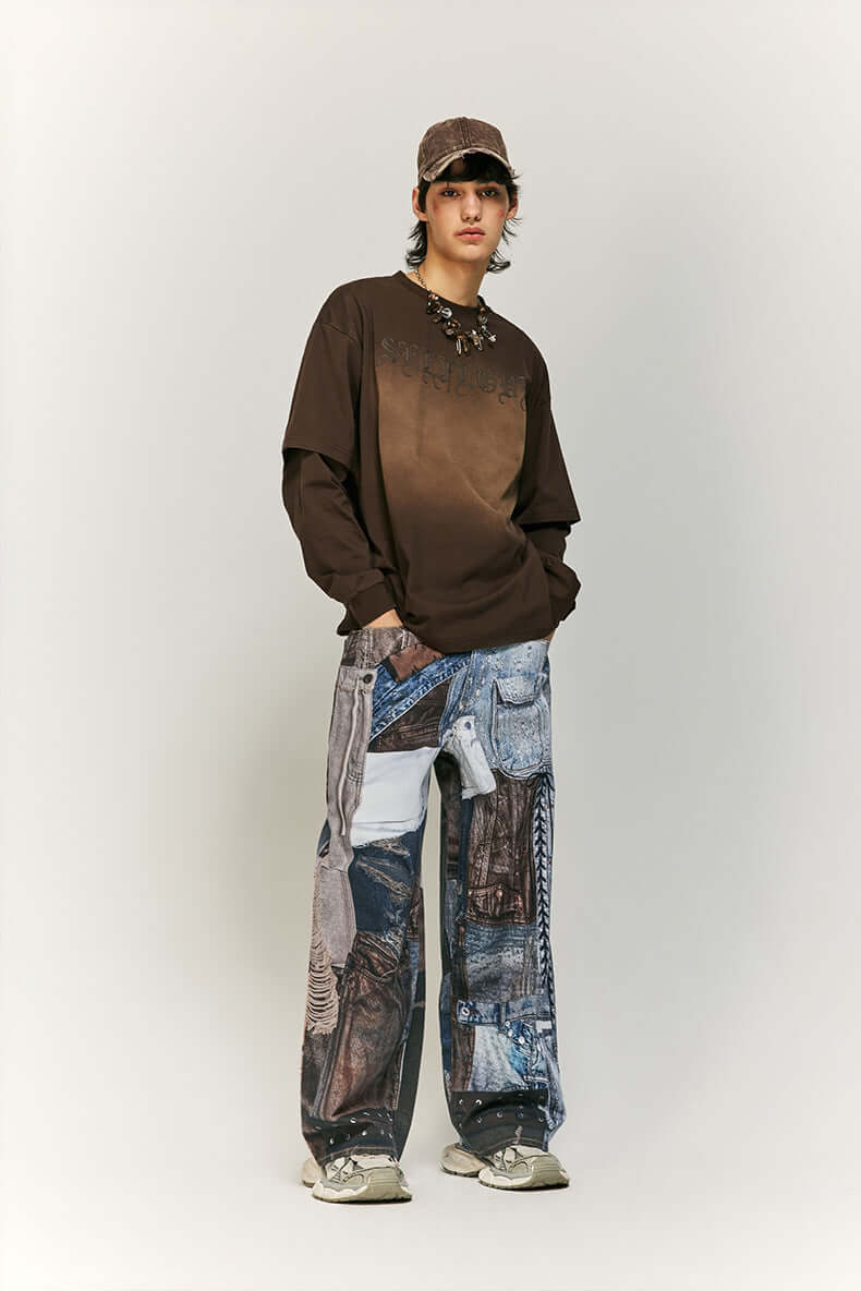 Loose Fit Floral Print Women's Pants