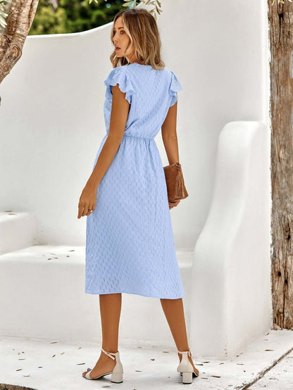 Ladies' Loose Fit Chiffon V Neck Summer Dress