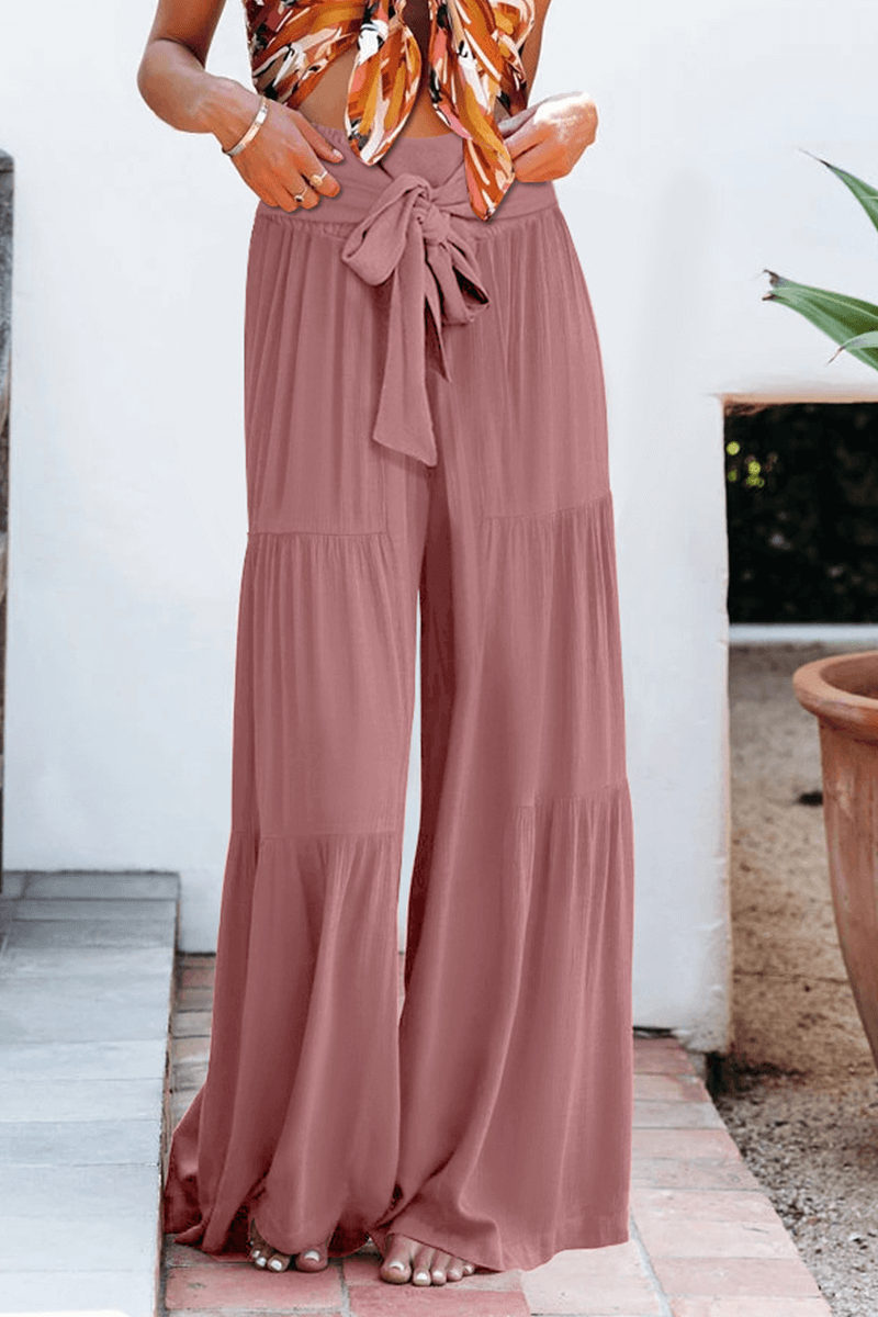 Comfortable Women's Relaxed Fit Wide Leg Trousers - Luxivelle