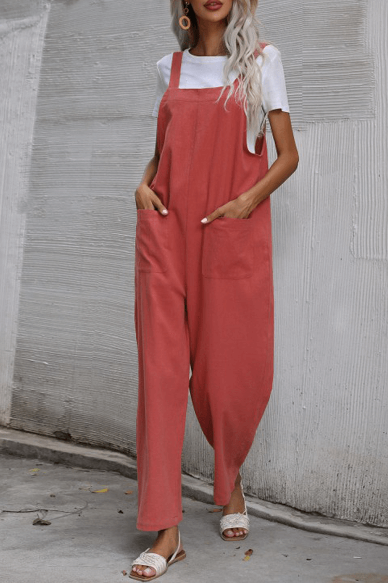 Comfy Women's Straight Leg Romper with Pockets
