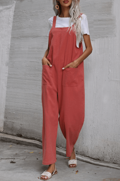 Comfy Women's Straight Leg Romper with Pockets