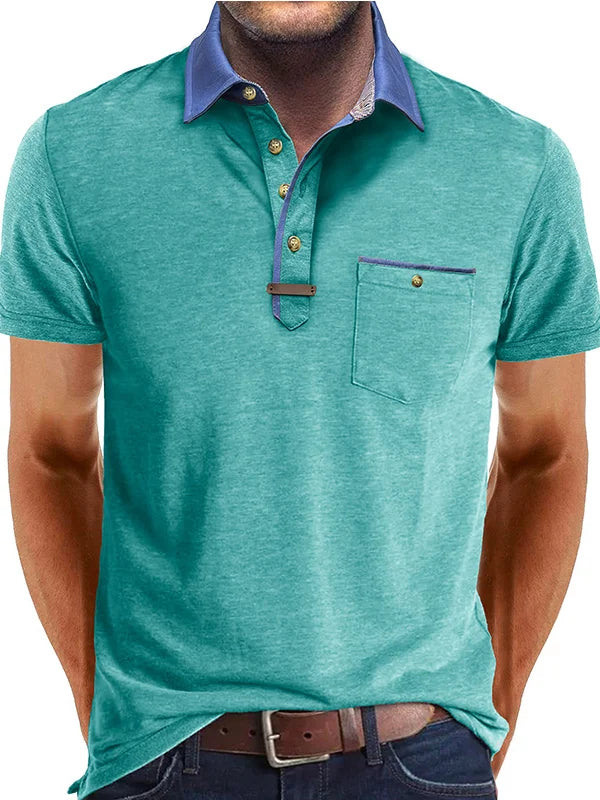 Lightweight Casual Short Sleeve Polo Shirt for Men