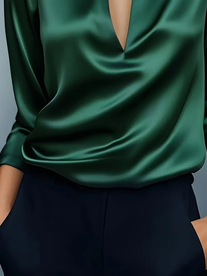 High Quality V Neck Women's Blouse