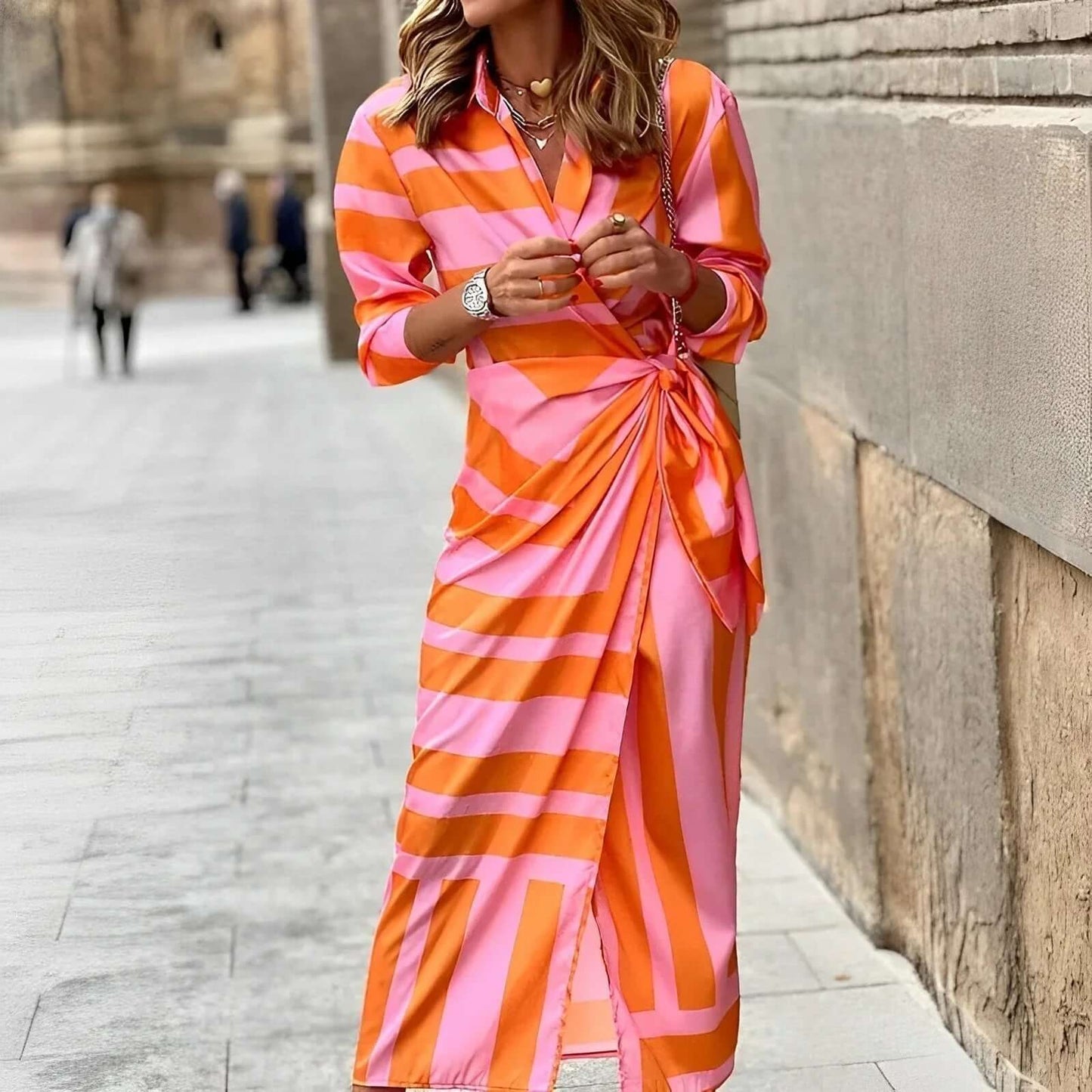 Ladies Floral Wrap Around Dress