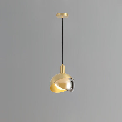 Customizable Chrome Hanging Lamp with Clear Glass Shade