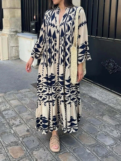 Fashionable Print Long Maxi Dress