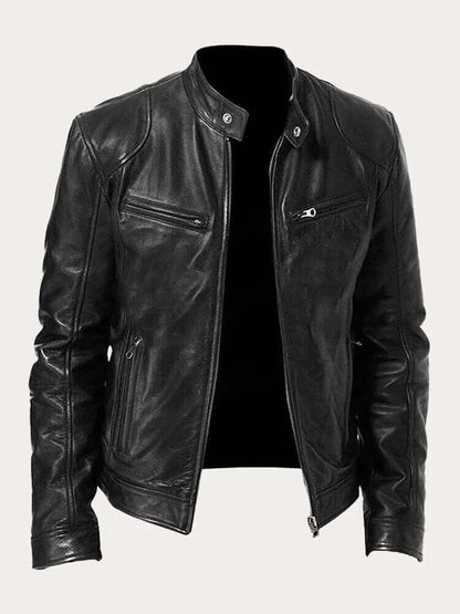 Vintage Style Genuine Leather Coat - Luxivelle