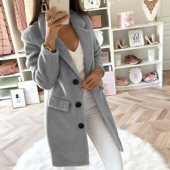 Ladies Classic Tailored Wool Trench Coat
