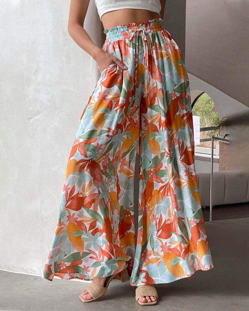 Ladies Comfortable Floral Loose Fit Pants