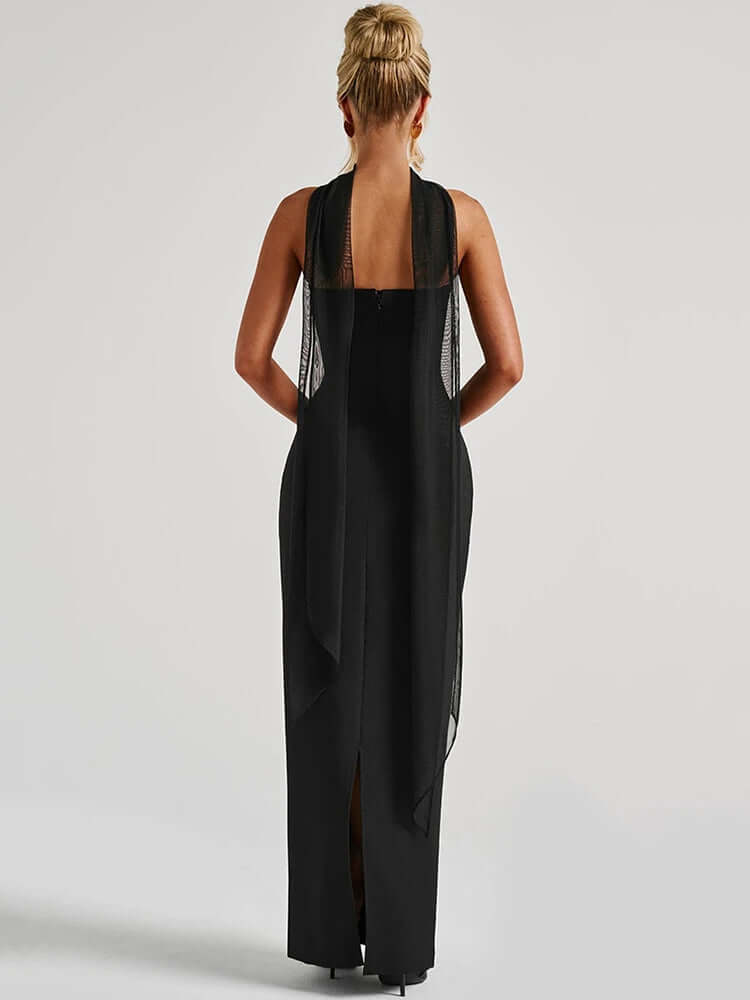 Elegant Sleeveless Formal Gown with Shawl