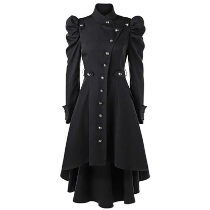 Classic Ladies Midi Coat with Fitted Neckline - Luxivelle