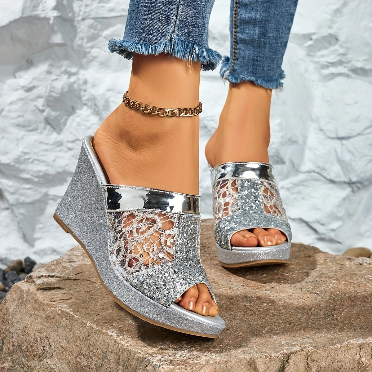 Beautiful Lace Up High Heel Shoes