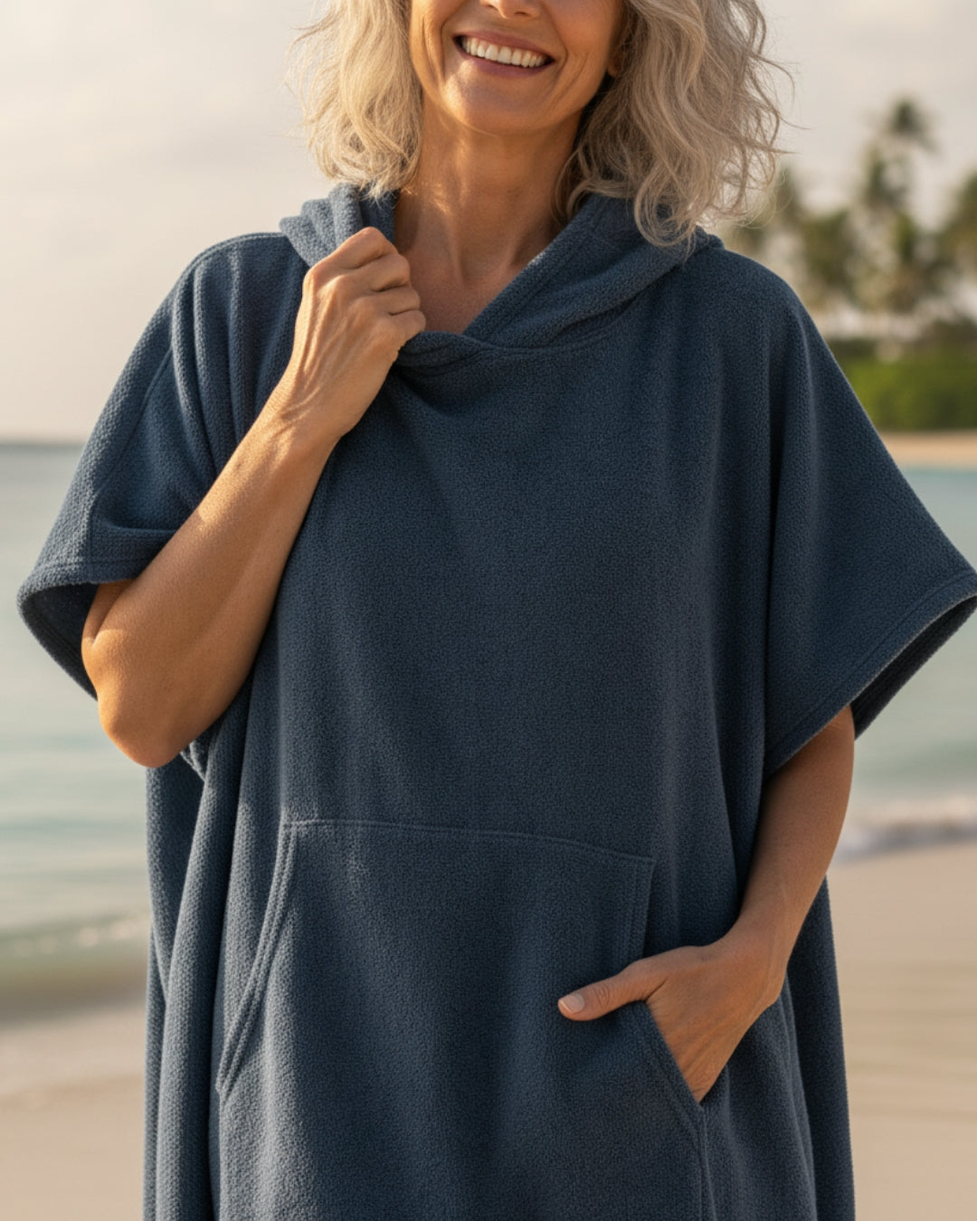 Quick-Dry Beach Poncho Microfiber Changing Robe