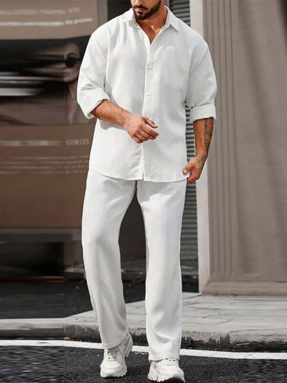 Comfortable Men's Lounge Pants Shirt Set