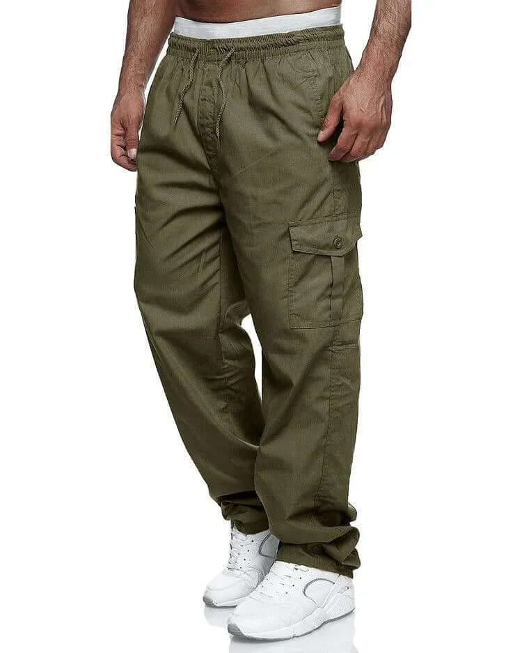 Relaxed Fit Casual Cargo Pants with Stretch Waist - Luxivelle