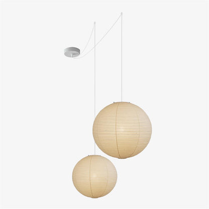 Simple White Cotton Shade Pendant Light with Metal Frame