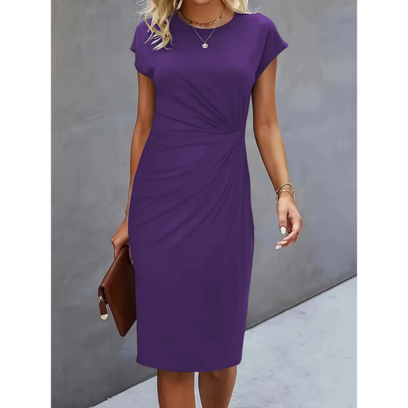 Short -sleeved formal dress for women | Midi 2