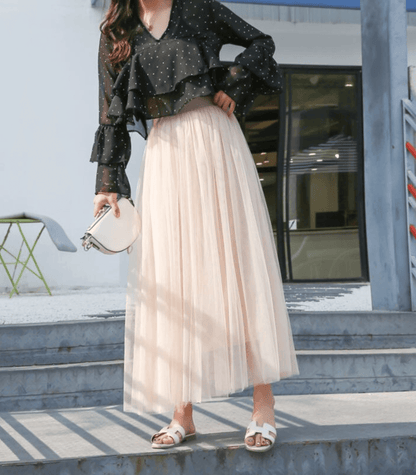 Ladies Long Maxi Flowy Skirt